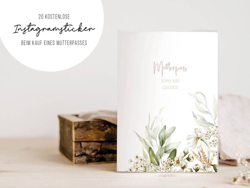 Mutterpasshülle Blumen Personalisiert Mutterpass Geschenk Schwangerschaft Mu 0015 von annaundfelix