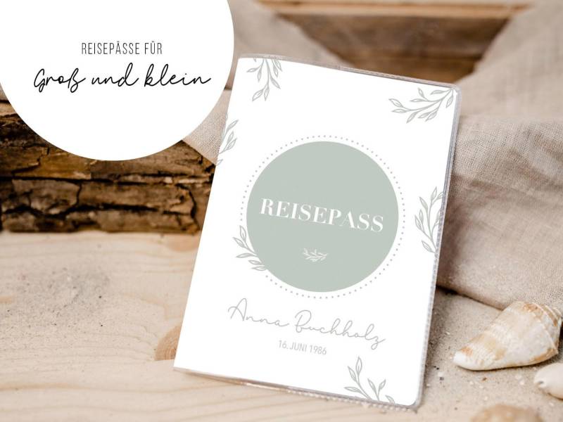 Reisepass Zweige Mint Kinderreisepass Personalisiert Geschenk Kinderreisepasshülle Erwachsener Kind Rp 0015 von annaundfelix