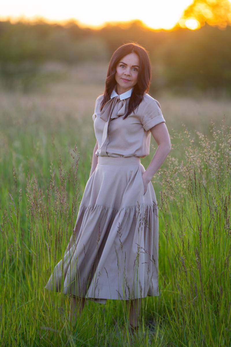 Beiges Leinenhemd/Leinenhemd Mit Knöpfen Für Damen/Leinenbluse Knöpfen/Elegantes Hemd/Leinen Viskose/Leinenkragenhemd/Krawattenhalshemd von annawolnypl