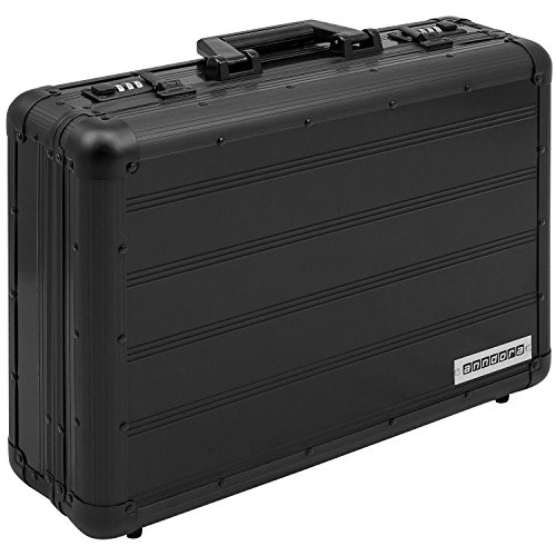 anndora Aktenkoffer Aluminium Attaché Koffer Schwarz Zahlenschloss abschließbar von anndora
