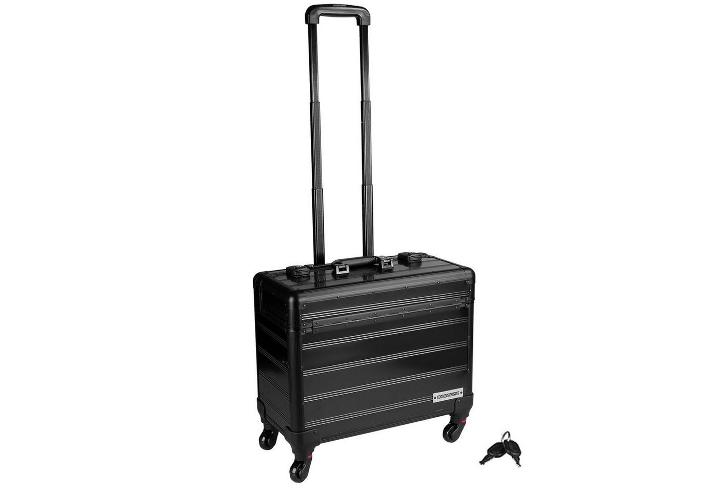 anndora Business-Trolley 4 Rad Pilotenkoffer mit TSA Schloss Schwarz, ausziehbarer Teleskopgriff - verstärkte Aluminiumecken und Oberflächen von anndora