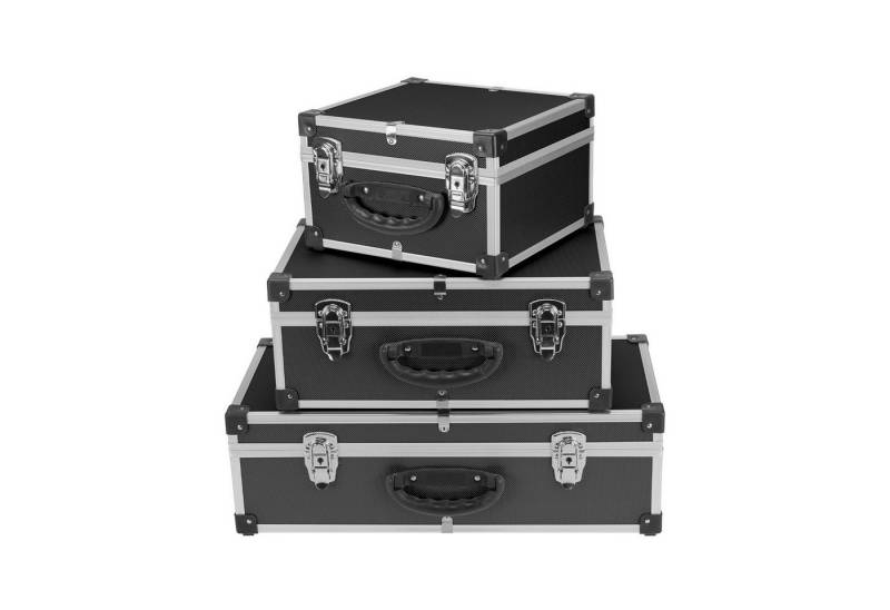 anndora Kofferset CD-Koffer Sparset schwarz 3 Koffer für 80, 60, 40, CD's, variable Fächeraufteilung - abnehmbare Deckel - abschließbar von anndora