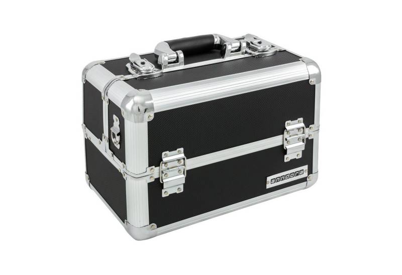 anndora Kosmetikkoffer Multikoffer Sortimentskoffer silber (schwarz), komfortabler Tragegurt von anndora