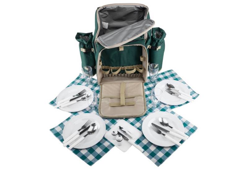 anndora Picknickrucksack Wanderrucksack Rucksack für 4 Personen, wasserfeste Schaumstoffisolation - abnehmbarer Flaschenhalter von anndora