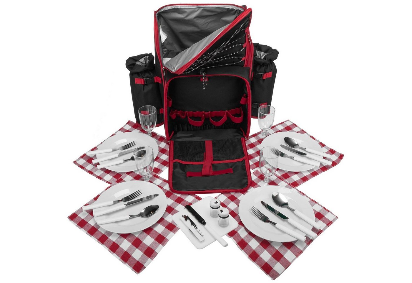 anndora Picknickrucksack Wanderrucksack Rucksack für 4 Personen, wasserfeste Schaumstoffisolation - abnehmbarer Flaschenhalter von anndora