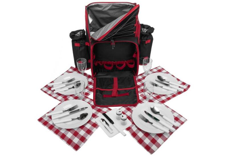 anndora Picknickrucksack Wanderrucksack Rucksack für 4 Personen, wasserfeste Schaumstoffisolation - abnehmbarer Flaschenhalter von anndora