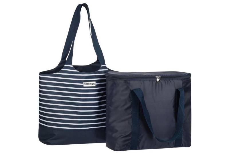 anndora Shopper 2 in 1 Einkaufstasche + Kühltasche + Kühlakku, Taschen ineinander oder einzeln verwendbar - inklusive Kühlakku von anndora