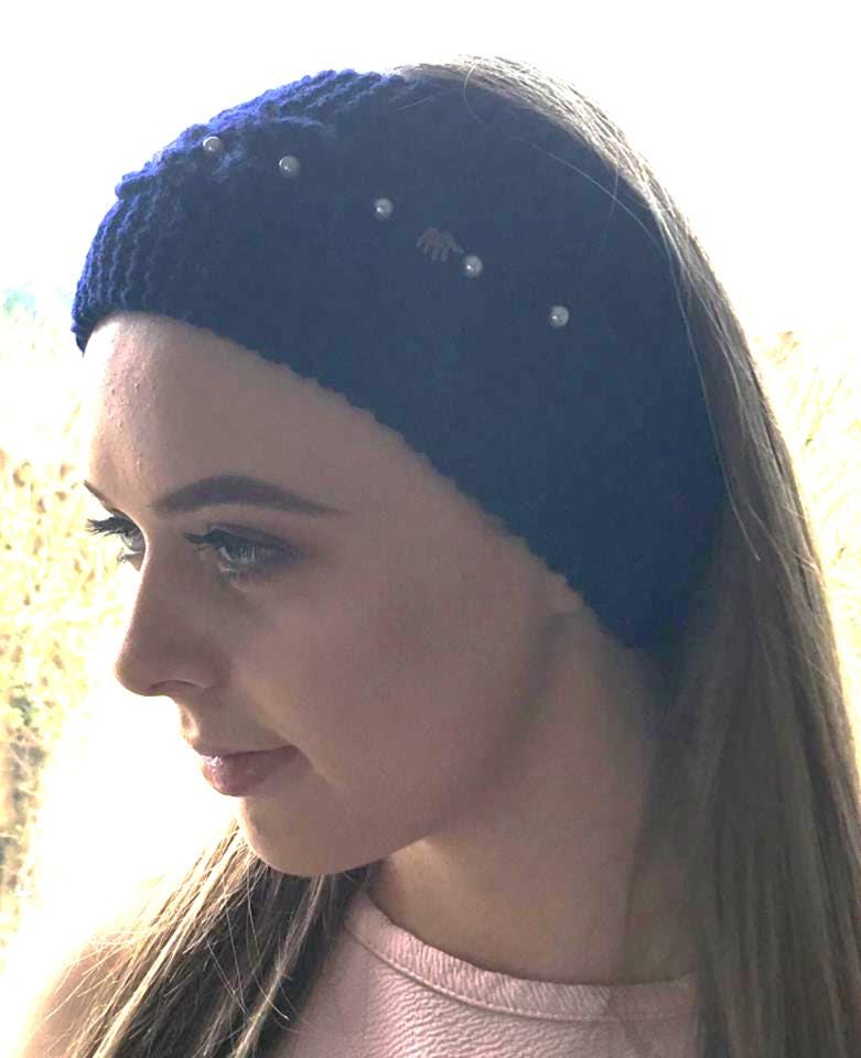 Gestricktes Stirnband Mit Perlen von annesknitsandcrochet