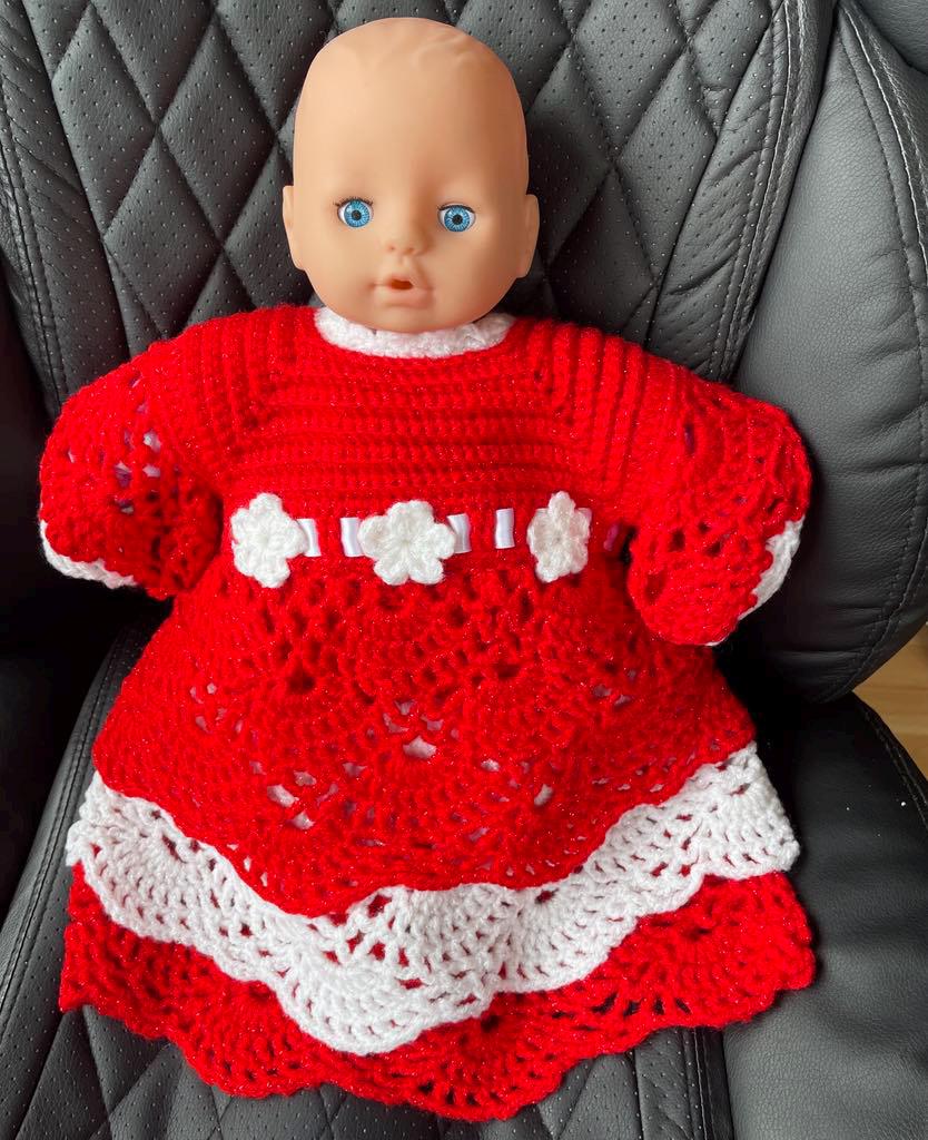 Häkelspitze Weihnachtskleid, Baby 0 Bis 3 Monate von annesknitsandcrochet