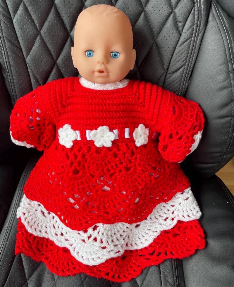 Häkelspitze Weihnachtskleid, Baby 0 Bis 3 Monate von annesknitsandcrochet