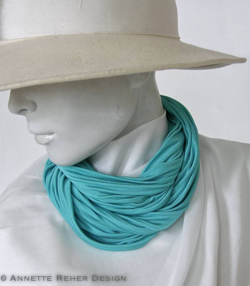 Schlauchschal Rundschal Loop Seide Jersey Mint von annettereher