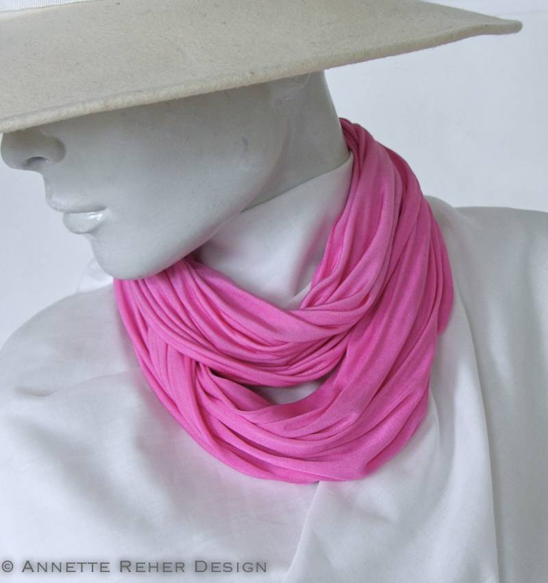 Schlauchschal Rundschal Loop Seide Jersey Pink von annettereher