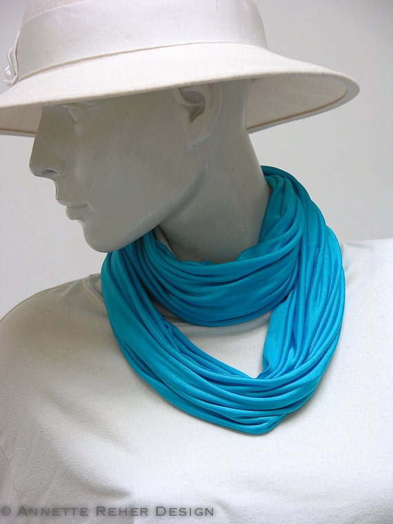 Schlauchschal Rundschal Seide Jersey Türkis Schlauchschal Rundschal Seide Jersey Türkis von annettereher