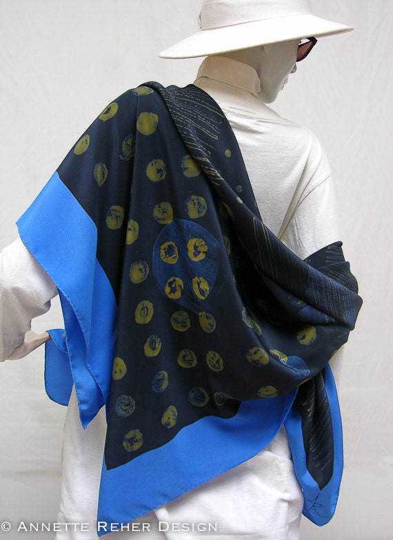 Tuch Seide Crepe De Chine Ätzdruck von annettereher