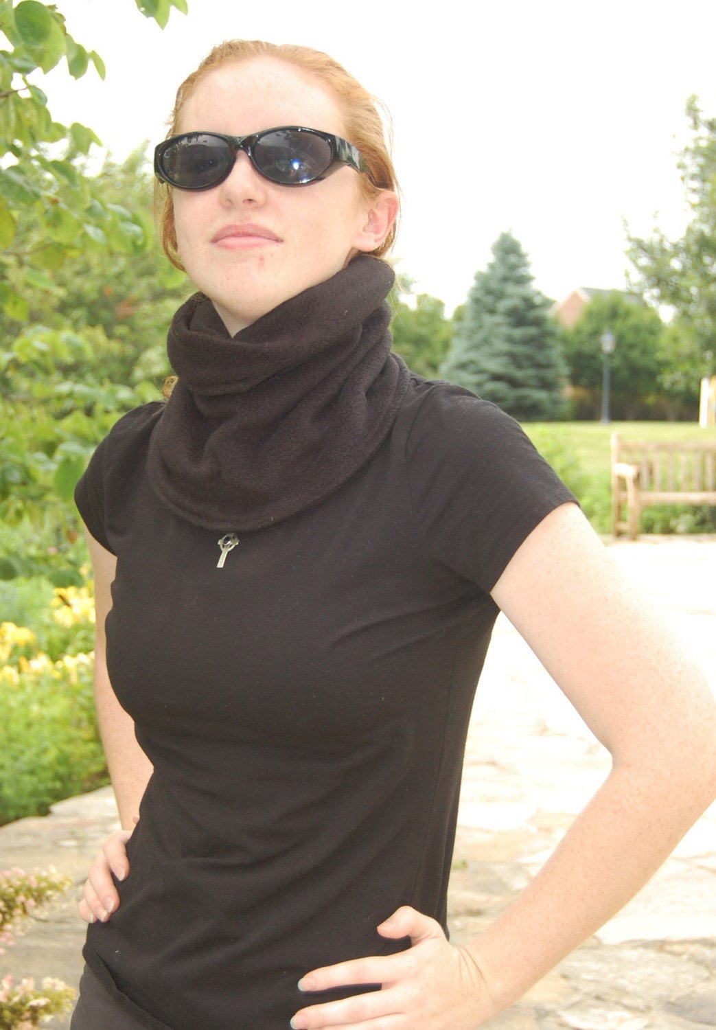 Schwarzen Hals Fleece Schal Gamasche von annnna