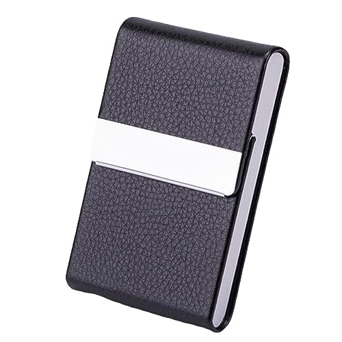 anso ID Case Credit Card Box Name Card Holder Visitenkartenhalter PU Leder Schnalle Fall, Litchi Grain Black von anso