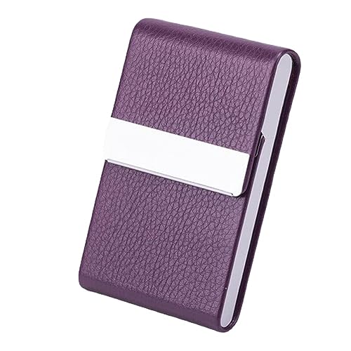 anso ID Case Credit Card Box Name Card Holder Visitenkartenhalter PU Leder Schnalle Fall, Litchi Grain Purple von anso