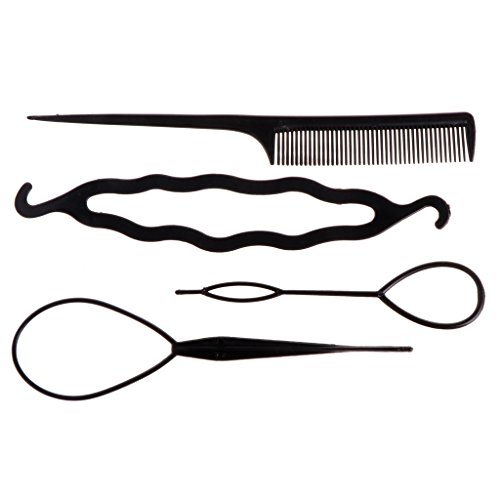 4 Stück/Set Haarstyling-Clips, Dutt, Zopf, Pferdeschwanz-Macher, Roller, Flechter, Dutt, DIY-Kamm, Werkzeuge, Haarbänder für Herren, Pferdeschwanz von antianzhizhuang