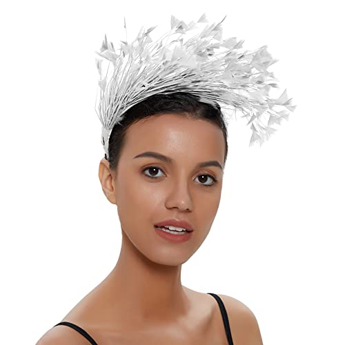 Farbiges Feder-Stirnband, Cocktail-Stirnband, Kopfschmuck, Feder-Fascinator, Kopfschmuck, Teeparty, Hut, Flapper-Feder, Cocktail-Stirnbänder für Damen von antianzhizhuang