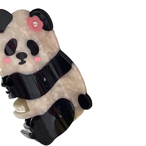 Feder-Haarklammer, Panda-Haarklammer für Damen, niedlich, rutschfest, für Pferdeschwanz, Haar-Accessoire, Cartoon-Haarspange von antianzhizhuang