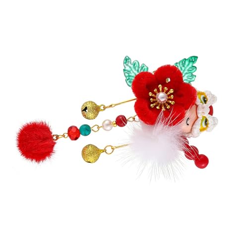 Festliche Haarspange mit Blume, niedliche Quasten, Pony, Haarspange, Kopfschmuck für Kinder, Frauen, Mädchen, Schulmädchen, Blumen-Haarspange von antianzhizhuang