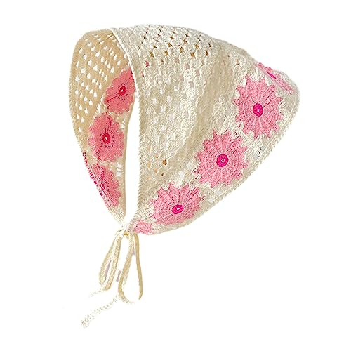 Hot Girls Crochet Bandanas Knit Hair Scarf Summer Sunproof Turban Girls Camping Take Photo Hair Kerchief Crochet Hairband For Women Handmade Crochet Hairband With Cute Pattern von antianzhizhuang