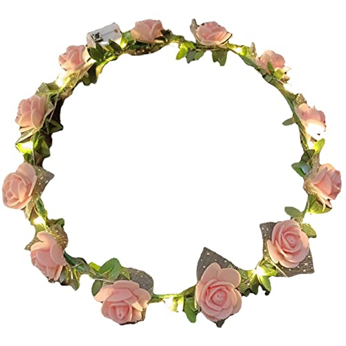 Leuchtende Hochzeitskronen mit bunten Blumen, Geburtstag, Gastgeschenk, Kronen mit Blume, Bühnenparty, Frauen-Styling, Kopfbedeckung, Kleinkind, Blume, Stirnband, leuchtende Blumenkronen für Frauen von antianzhizhuang