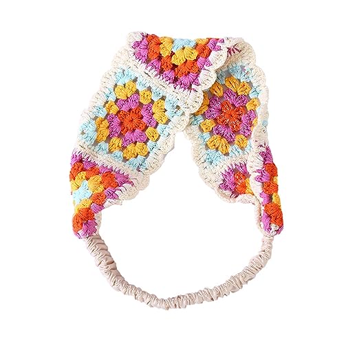 Sonnenfestes Damen-Haarband mit Blume, gehäkelt, rechteckig, niedlich, elastisch, für Frühling und Sommer, Haar-Accessoires, Stricktuch von antianzhizhuang