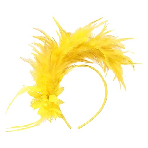 TeaParty Fascinator Feder-Stirnband für Karneval, Feiern, 1920er Jahre, Haarreif für Damen, Rollenspiel, Pferderennen, Stirnband der 1920er Jahre von antianzhizhuang