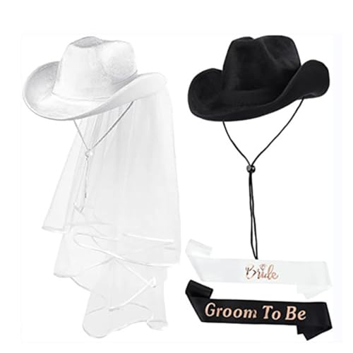 antianzhizhuang Cowgirl Hüte Bräutigam Abzeichen Set Cowgirl Party Bräutigam Jungvermählten Hochzeit von antianzhizhuang