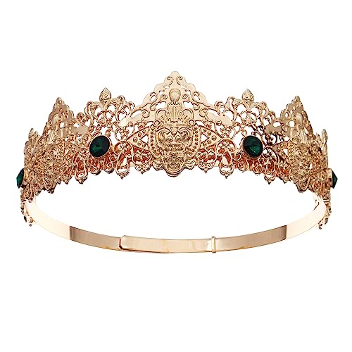 antianzhizhuang König Stirnband Halloween König Kostüm Tiaras Haarband für formelle Veranstaltung Cosplay Party Antik Mittelalter Kopfschmuck Halloween Haarband Strass Tiaras von antianzhizhuang