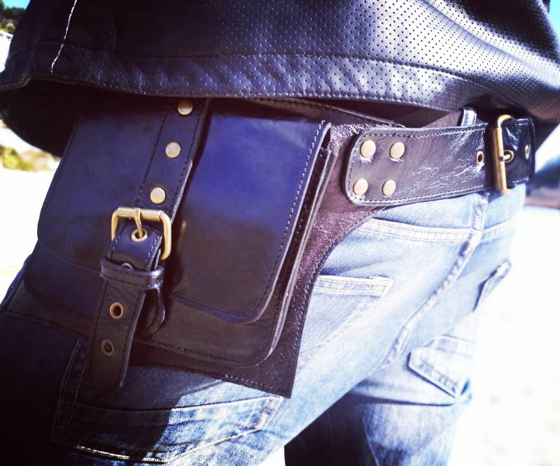 Leder Gürteltasche, Gürteltasche Mit Zwei Taschen, Für Festivals, Sonderanfertigungen von antibarbieibiza