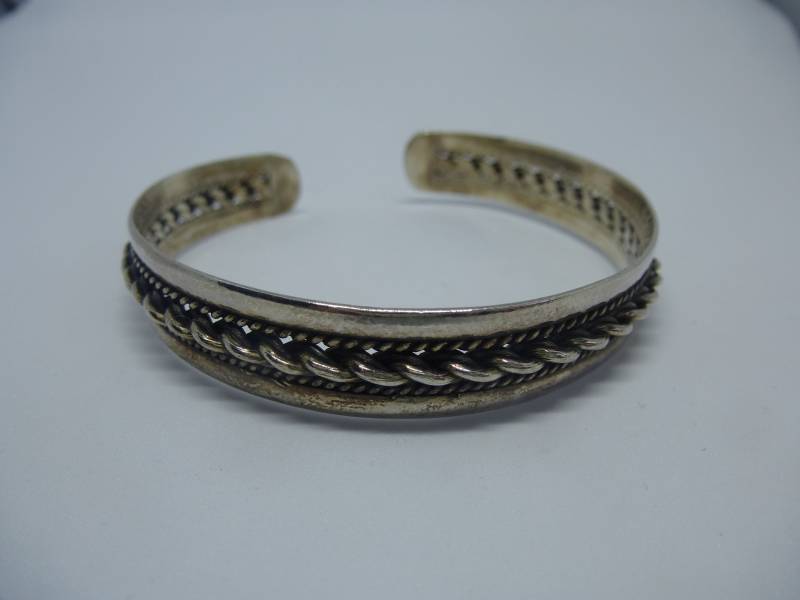 Alter Silber Armreif, Verstellbares Armband 935, Echtschmuck, Weihnachtsgeschenk Unisex, Offener Reif, Hand Schmuck, Schmaler Armreif von antiktreasure