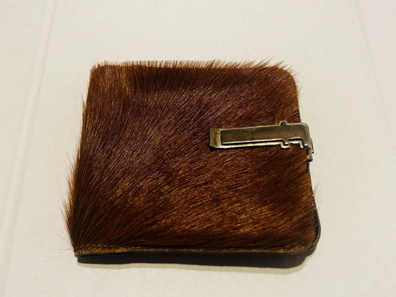 Antikes Handgemachtes Ziegenfell Portemonnaie - Antike Geldbörse Aus von HeinrichAntique