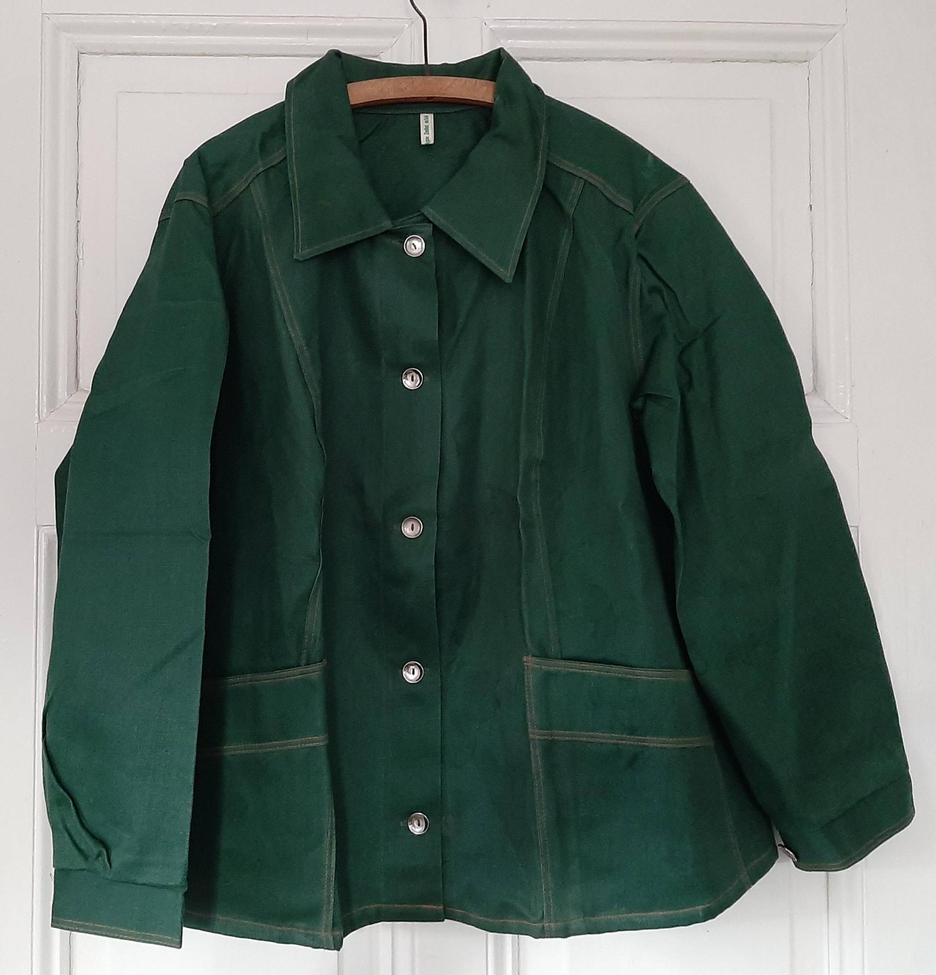 Rar Antike Damen Arbeitsjacke Aus Den 1960Iger Jahren Hochwertige Baumwolle...seltenes Grün & Nosungetragen von antiqueworkwear