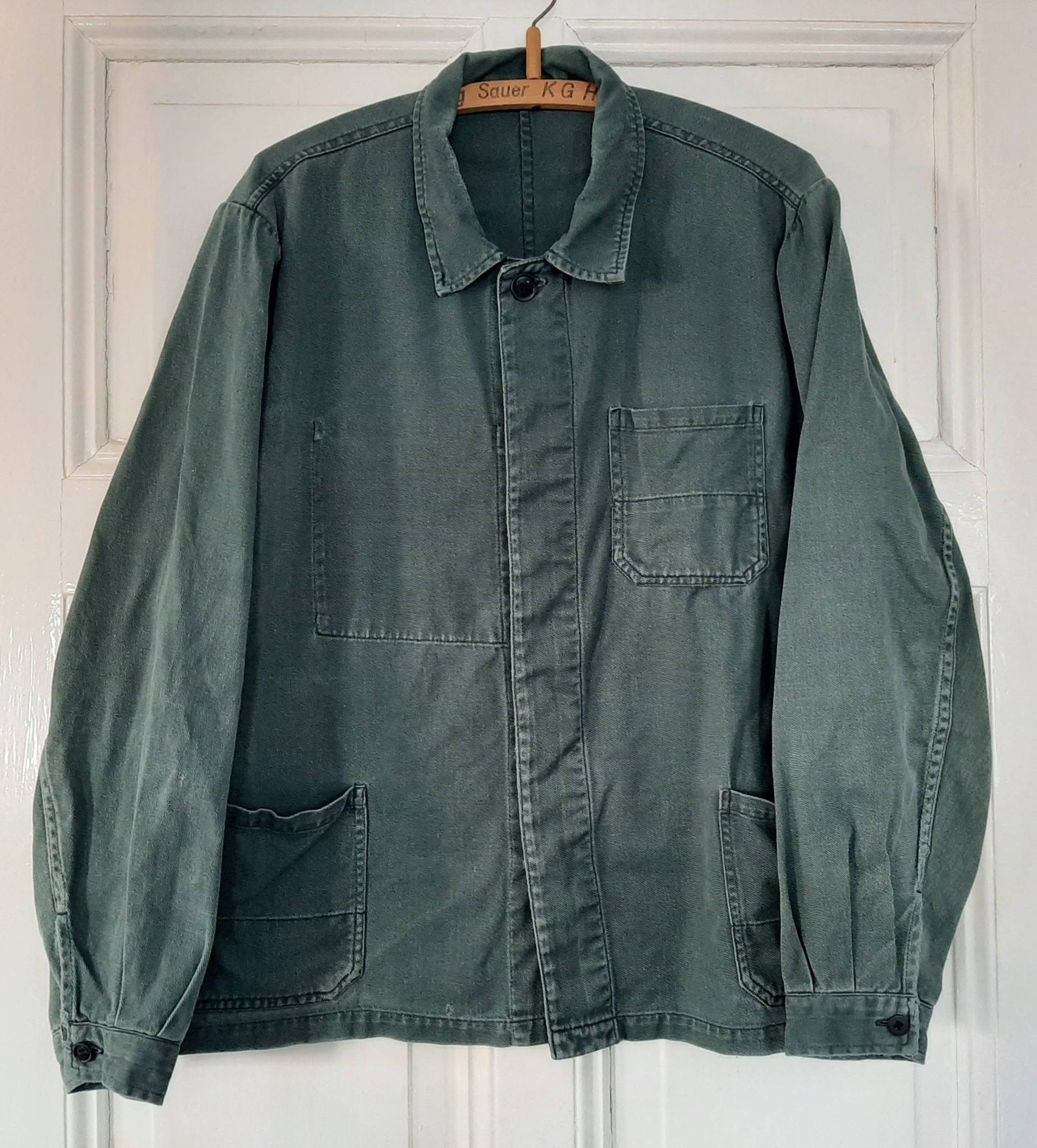 Rar Antike Grüne Arbeitsjackeherrenjackemännerjackeworkerjacketworkwear Jacket...antike Arbeitskleidung von antiqueworkwear