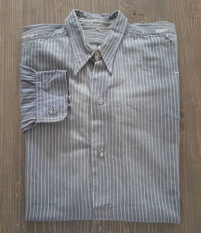 Rar Antikes Herrenhemdmännerhemdarbeitshemdspeerspitzenkragen Hemdbaumwollhemd...1930Iger/1940Iger Jahre von antiqueworkwear