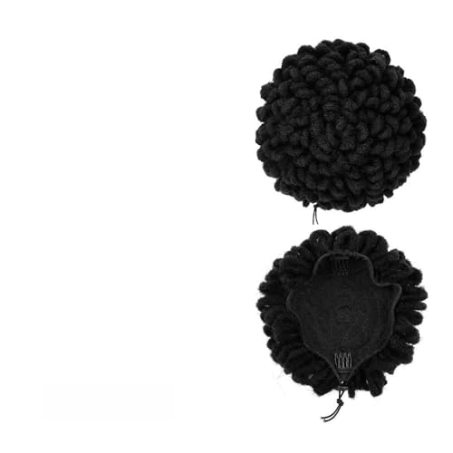 Haarknoten, Clip-In-Haarknoten for schwarze Frauen, synthetischer Pferdeschwanz mit Kordelzug,für Frauen(Black) von anxinda