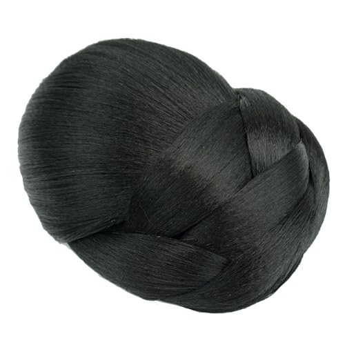 Haarknoten, Synthetischer geflochtener Chignon-Clip for Damen, im Donut-Stil mit Abdeckung for künstliches Haar,für Frauen(Black) von anxinda