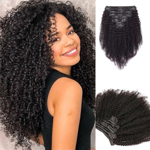 Perücken Afro Clip-in Haarverlängerungen 8 Stück/Set für Damen(16inch) von anxinda