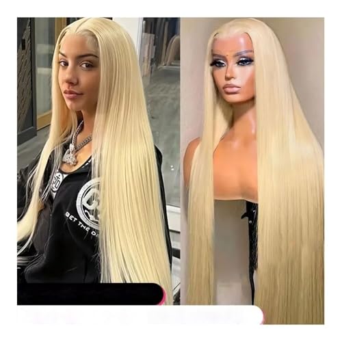 Perücken Damen 32 - Zoll 13x4/13x6 Brasilianisches Haar Honigblond gefärbte gerade HD-Spitzen-Stirnperücke für Damen(13x4 180 Density,18inch) von anxinda