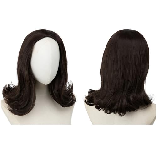 Perücken Kurze Perücke mit lockigem Haarband for Damen, verstellbarer Kordelzug, Halbkopf für Damen(Brown) von anxinda