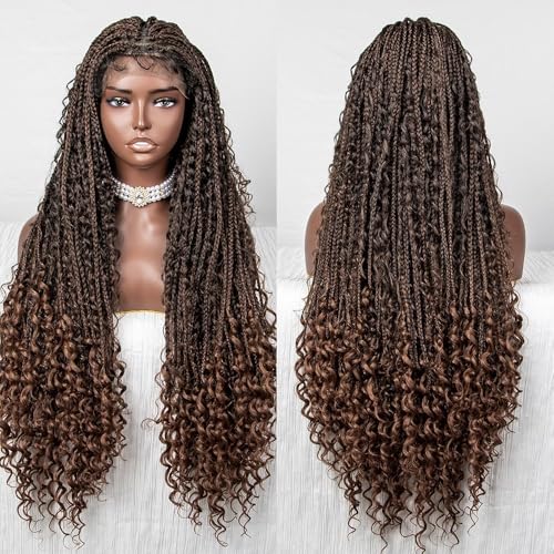 Perücken Revolutionäre Spitzenperücke mit geflochtenem Damenkopfschmuck für Damen(Maroon) von anxinda