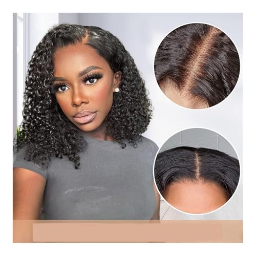 Perücken Schwarze, kurze, lockige Spitzenperücke mit Seidenkopfbedeckung for Damen für Damen von anxinda