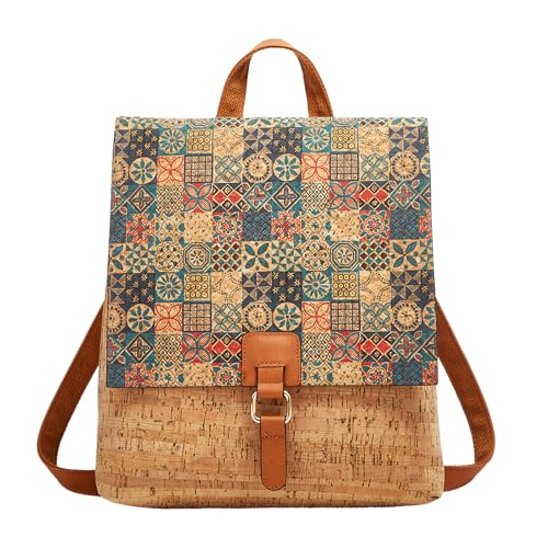 Frauen Rucksack von Kork Tasche Umweltfreundlicher Daypack Rucksackhandtasche für Damen Kork Rucksack von aolaso
