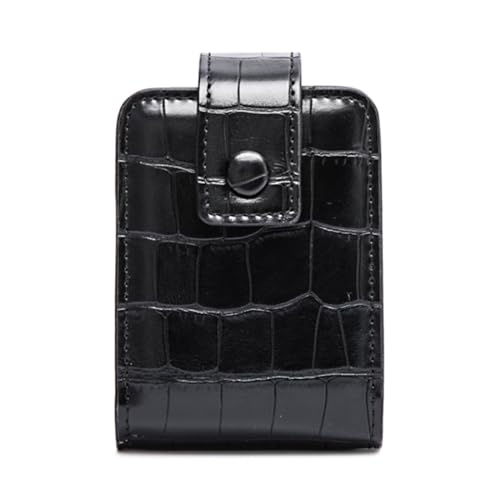 Lippenstiftetui, Aolaso Leder Lippenstiftetui mit Spiegel, Lippenstift-Organizer Mini Kosmetik Aufbewahrung für Frauen Weihnachtstag & Neujahrsgeschenk (Schwarz) von aolaso