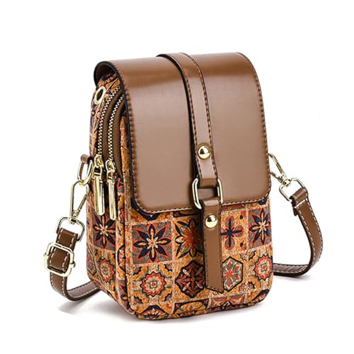 aolaso Kork Handytasche zum Umhängen Damen, Kleine Schultertasche Handytasche zum Umhängen mit Kartenfächer Crossbody mit Schultergurt von aolaso