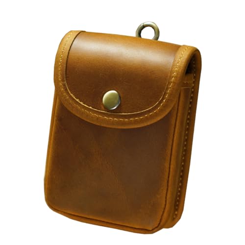 aolaso Leder Double Deck Spielkartenetui Passt Poker und Bridge Größe Karten, Durable Leder EDC Gürteltasche für Herren (Braun) von aolaso