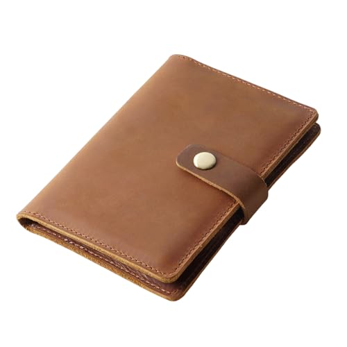 aolaso Reisepass Hülle für Männer Frauen, RFID-Blockierung Echtleder Reisepass Brieftasche mit Kartenfächern-Schwarz von aolaso