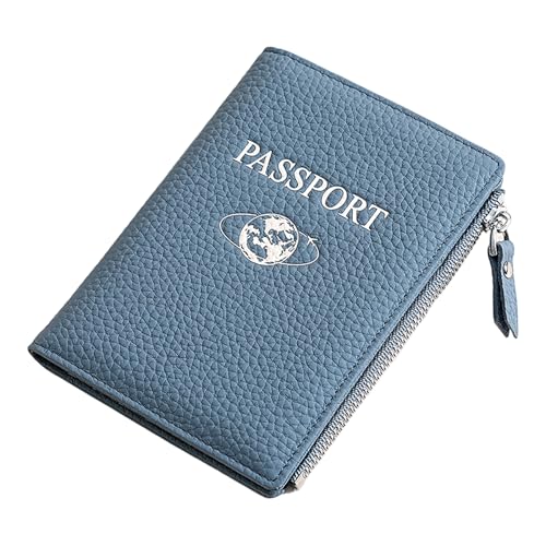 aolaso Reisepass Hülle für Männer Frauen, RFID-Blockierung PU Leder Reisepass Brieftasche mit Kartenfächern-Blau aolaso Reisepass Hülle für Männer Frauen, RFID-Blockierung PU Leder Reisepass Brieftasche mit Kartenfächern-Blau von aolaso